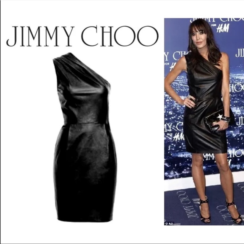 JIMMY CHOO for H&M One Shoulder Leather Dress